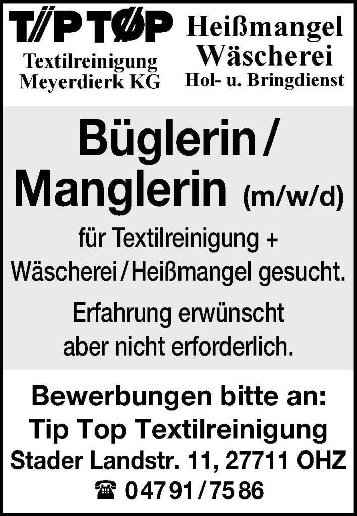 Büglerin/Manglerin m/w/d