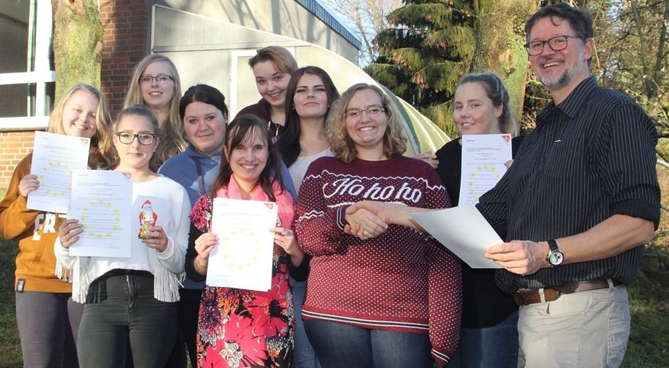 Hatten eine schöne und vor allem lehrreiche Zeit im Ausland: die Auszubildenden zur Pflegeassistenz der Berufsbildenden Schulen Osterholz-Scharmbeck.  Foto: eb
