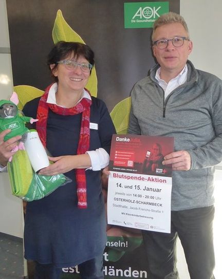 Maike Jaschok und Andreas Mohrmann organisieren die Event-Blutspende in Osterholz-Scharmbeck.  Foto: hc