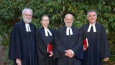 Freuen sich über ihren neuen Kollegen Christian Klotzek (2.v.r): Pastor Manfred Schmeißer, Pastorin Sabrina Lerch und Pastor Manfred Thoden (v.l.).