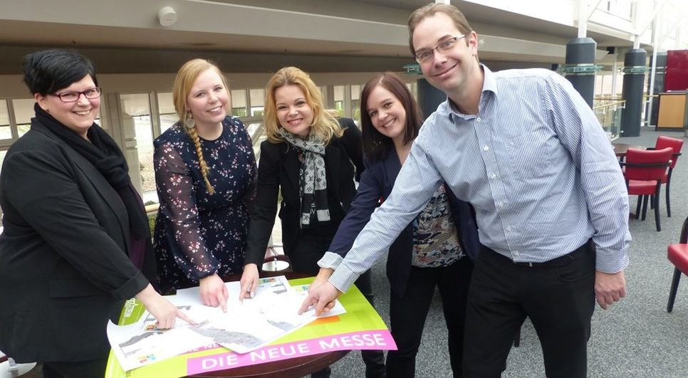 Das Messe-Organisationsteam vom Stadeum (v.l.): Jenny Mahler, Svenja Segelken, Silvia Stolz, Sylvia Pohl und Tobias Paulsen.  Foto: STADEUM Ruth Meyer