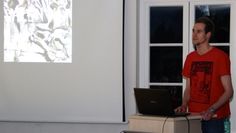 Geschichte als Comic: Jens Genehr präsentierte in der Gedenkstätte Lager Sandbostel seine Graphic Novel „Valentin“, die er im Rahmen seiner Diplomarbeit verfasst.  Foto: ue