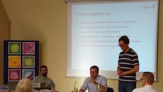 Der Sprecher der Lenkungsgruppe Martin Heinlein, Lienhard Varoga vom Amt für regionale Landesentwicklung und Bürgermeister Kristian W. Tangermann (v. li.)