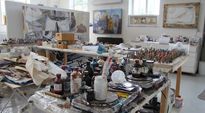 Künstlerische Ordnung: Das Atelier von Margret Kelly im Künstler/innendorf Worpswede.  Foto: eb