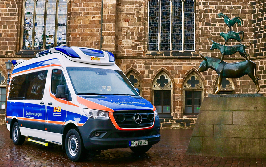 Der Wünschewagen ist ein Spezialfahrzeug, mit dem der ASB sterbenden letzte Herzenswünsche erfüllt.  Foto: Joana Reis