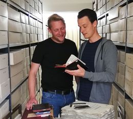 Henning Müller und Sönke Kosicki vom Kreisarchiv Rotenburg (Wümme). Foto: eb