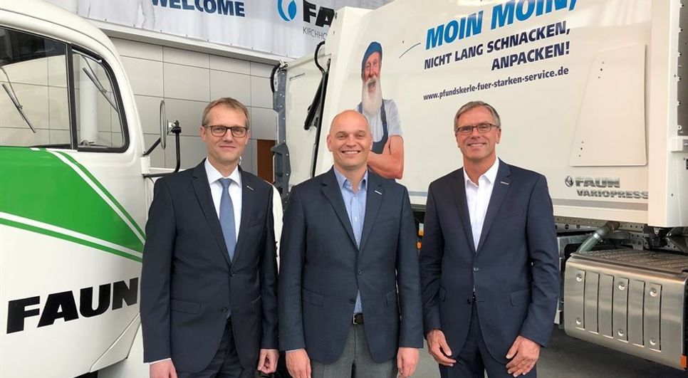 Leiten die Geschicke der FAUN Gruppe (v.l.n.r.): Matthias Kohlmann (CFO), Patrick Hermanspann (CEO) und Thorsten Baumeister (COO).  Foto: eb