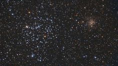 Die Sternhaufen Messier 35 und NGC 2158 im Sternbild der Zwillinge.
 Foto: Gerald Willems