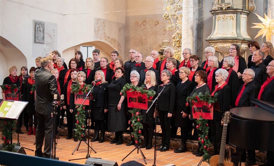 Weihnachtslieder aus aller Welt wurden dargeboten, in deutscher, englischer und lateinischer Sprache. Foto: eb