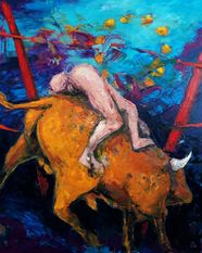 Dagmar Calais erzählt mit ihren Bildern Geschichten aus der Mythologie und der Religion. Foto: eb