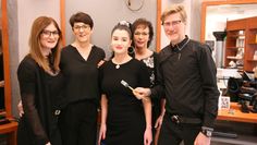 Ingo Toborg mit seinem Team: Tochter Marina  (v.l.), Ehefrau Melanie, Hannah Bloch  und Gabi von Essen.  Foto: sla