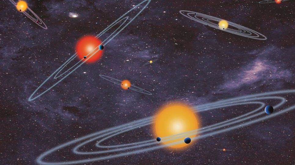 Mit der Transitmethode entdeckbare Bahnen von Exoplaneten (künstlerische Darstellung). Foto: NASA