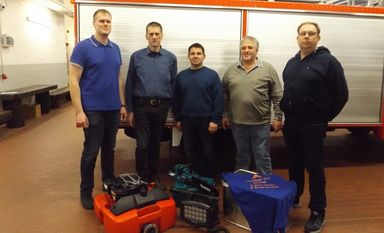 Der wiedergewählte Vorstand des Fördervereins: Torben Offermann (v.l.), Bernd Jungclaus, Sven Brandt, Jan Bornemann und Michael Müller.  Foto: sla