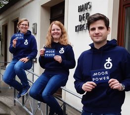 Das komplette KKJD-Team: Die neue Kirchenkreisjugendwartin Janna Eckert (Mitte) mit Diakonin Bianca Schulze und Diakon Tony Sinke. Foto: eb