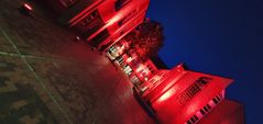 Das Bremervörder Rathaus bei der „Night of Light“.  Foto: eb