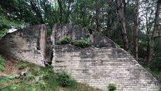Eines der letzten Relikte aus der Bunkerzeit in Heinschenwalde ist diese Mauer mitten im Wald.  Foto: Jörn Freyenhagen