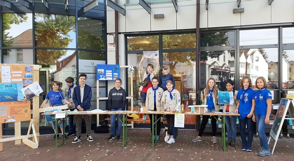 Die Jugendpfadfinder beteiligten sich mit einem Infostand an den Nachhaltigkeitswochen in Lilienthal.  Foto: eb