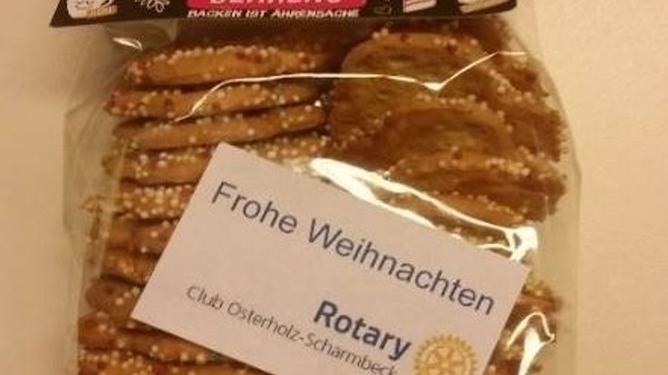 Leckere Kekse veräußert der Rotary Club auf dem Wochenmarkt in Osterholz-Scharmbeck für einen guten Zweck.  Foto: eb