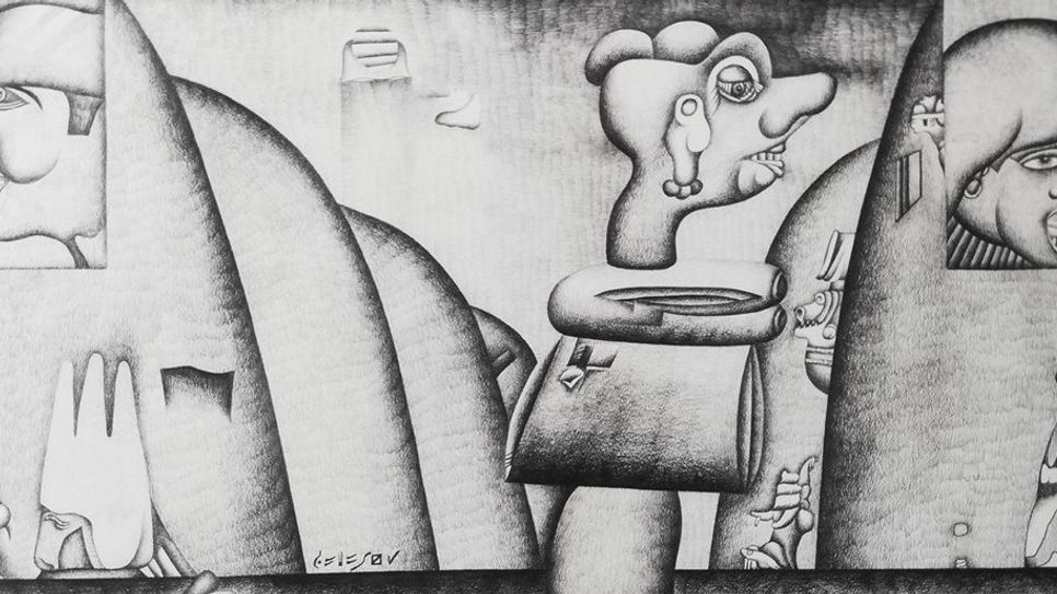 Das Himmelsbrot für die Erde, 1966, Bleistiftzeichnung, 80 x 99 cm