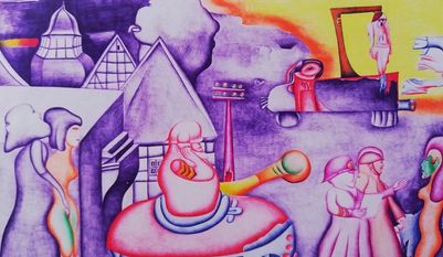 Das Himmelsbrot für die Erde, 1966, Bleistiftzeichnung, 80 x 99 cm