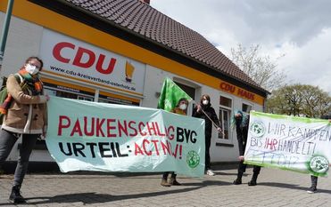 Osterholzer Klimaaktivist:innen fordern die Bundesregierung zum Handeln auf.