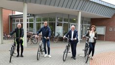Jeder, der für eine Gemeinde radelt, radelt automatisch auch für den Landkreis Osterholz. So auch Landrat Lütjen, Bürgermeister Kristian Tangermann, Bürgermeister Stefan Schwenke und Bürgermeisterin Marion Schorfmann.