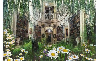 Marina Sailer: Leseraum, 2019-2020,Mischtechnik auf Leinwand,140x180cm