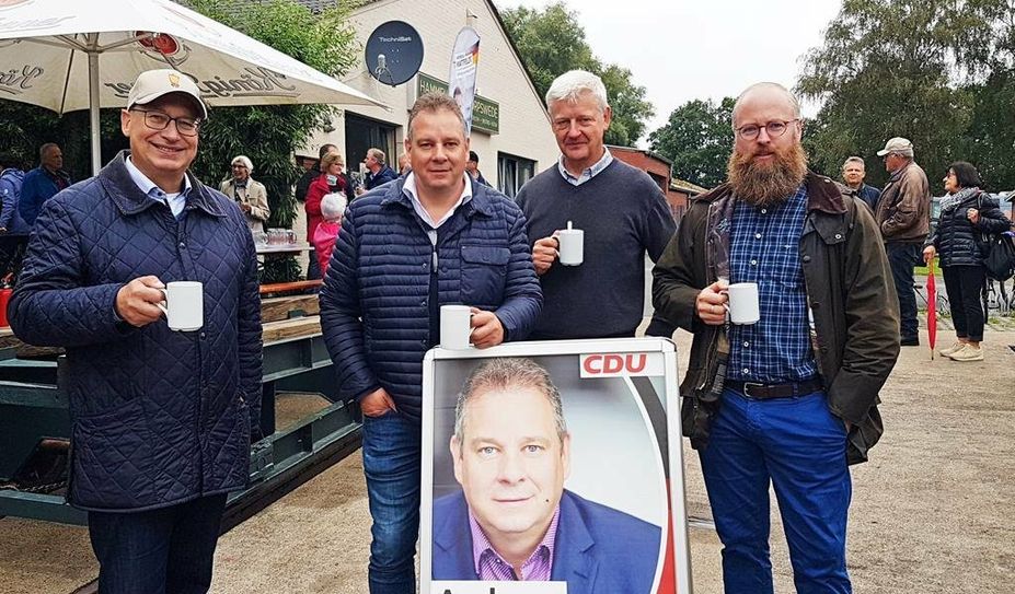 „Rot-Rot-Grün nicht zulassen“: Andreas Mattfeldt rief die Worpsweder Christdemokrat:innen auf, im Endspurt des Wahlkampfs nicht nachzulassen. Foto: eb