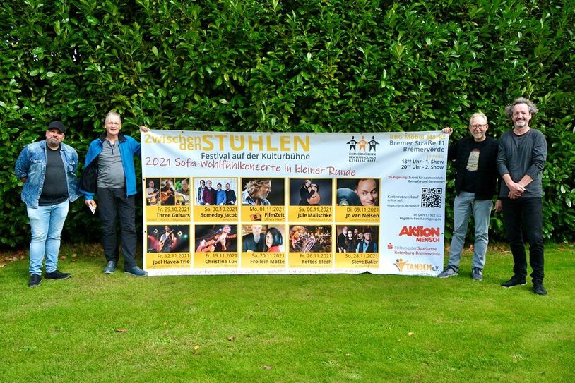 Ben Moske (v.li.), Thorsten Eilers, Arne Suter und Andreas von Glahn freuen sich auf den Start des Festivals.