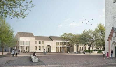 So stellen sich die Wettbewerbssieger die Frontansicht des neuen Kirchenzentrums vor.