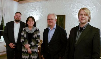 Der neu gewählte Vorstand des  CDU-Ortsverband Beverstedt (v.r.): Vorsitzender Thorben Sommerfeld, Wilfried Windhorst (Schatzmeister), Claudia Rebien-Warnke und Gunnar Böse (Beisitzer).