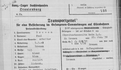 Paul Beewen gehörte zu den 280 Männern, die zeitweise im Teufelsmoor für die Turba Torfindustrie GmbH Zwangsarbeit leisten mussten.