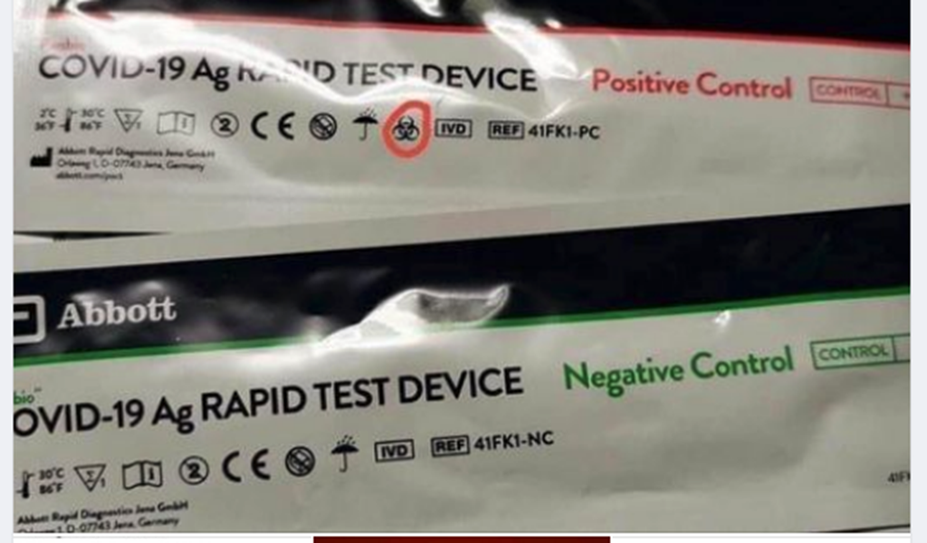 Dieses Foto soll beweisen, dass Teststäbchen „krank machen“.