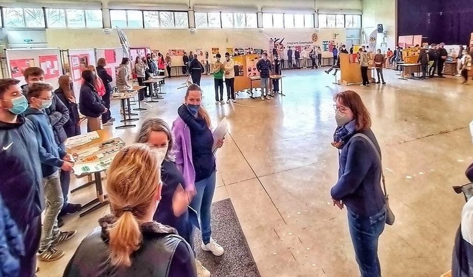 Die neunte Klasse gibt ihr neu gewonnenes Wissen über das Berufspraktikum an den achten Jahrgang weiter. Foto: alvo