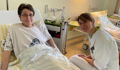 Patientin Birgit Albers und Palliativmedizinerin Anika Neumann