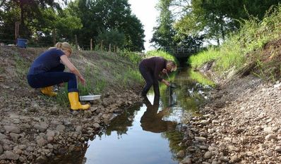 Der BUND arbeitet gemeinsam mit der Biologischen Station Osterholz (BioS) an der Renaturierung der Beeke und nutzt die Gelegenheit, Interessierte über das Gewässer zu informieren. Foto: eb