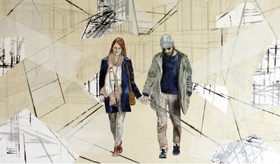 „Stadtgeschichten II“ von Franziska Hofmann. Mischtechnik auf Leinwand, 120x160 cm. Foto: eb