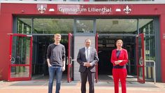 Planen Präventionsstrategie: Schülersprecher Jonathan Kaufmann, Schulleiter Denis Ugurcu und Schulelternvertreterin Mara Jekosch.