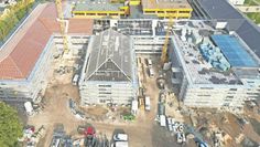 Ein Blick auf die Baustelle von oben.