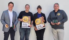 Veranstalter und Sponsoren: Tobias Schön (Volksbank), Stefan Molkentin (Wirtschaftstreff), Carolin Novak (Stadtwerke) und Sven Plate (Wirtschaftstreff).