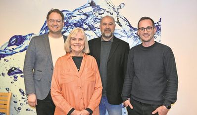 (v. l.) Das Organisationsteam freute sich über den Besuch von Bundestagskandidat Joachim Fuchs.