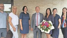 Das Stadtmarketing-Team (v. li.): Heiko Michaelis (neu gewähltes Vorstandsmitglied), Tanja Worthmann (Büro), Bärbel Hensel (Citymanagerin), Jan Draack (stellvertretender Vorsitzender), Silke Lorenz (bisherige 1. Vorsitzende), Angela Bekken (neue 1. Vorsitzende) und Sarah Böhnke (Vorstandsmitglied).