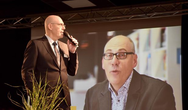 Lars Leminski bei der Ansprache zum 150jährigen Jubiläum der BBS im Oktober 2025