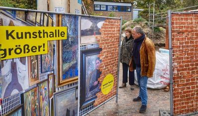 Die Bauarbeiten zur Erweiterung der Worpsweder Kunsthalle laufen. Foto: eb