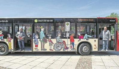 Die Experten reisen im bunten Bus durch das ganze VBN-Gebiet, um Menschen zu helfen.