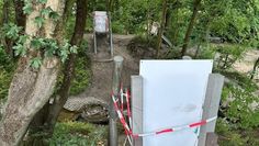 Die Hängebrücke ist bereits weg, bald folgen die Halterungen.