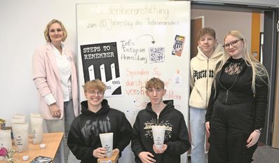 Beim Tag der offenen Tür der BBS Bremervörde präsentierten die Schüler:innen das Projekt, mit dem an die Opfer des Nationalsozialismus gedacht werden soll.