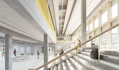 Sieht frisch aus: Visualisierung der künftigen Pausenhalle.