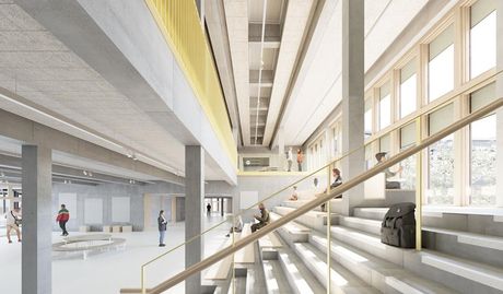 Sieht frisch aus: Visualisierung der künftigen Pausenhalle.