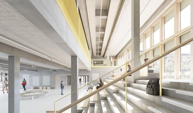 Sieht frisch aus: Visualisierung der künftigen Pausenhalle.